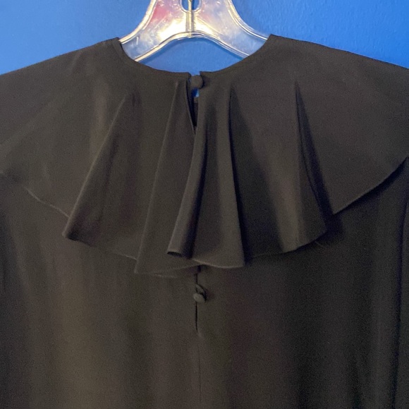 VNTG 1982 ST SIMON FEMME Black Silk Long Sleeved Midi Dress. Sz 8 - Picture 7 of 11